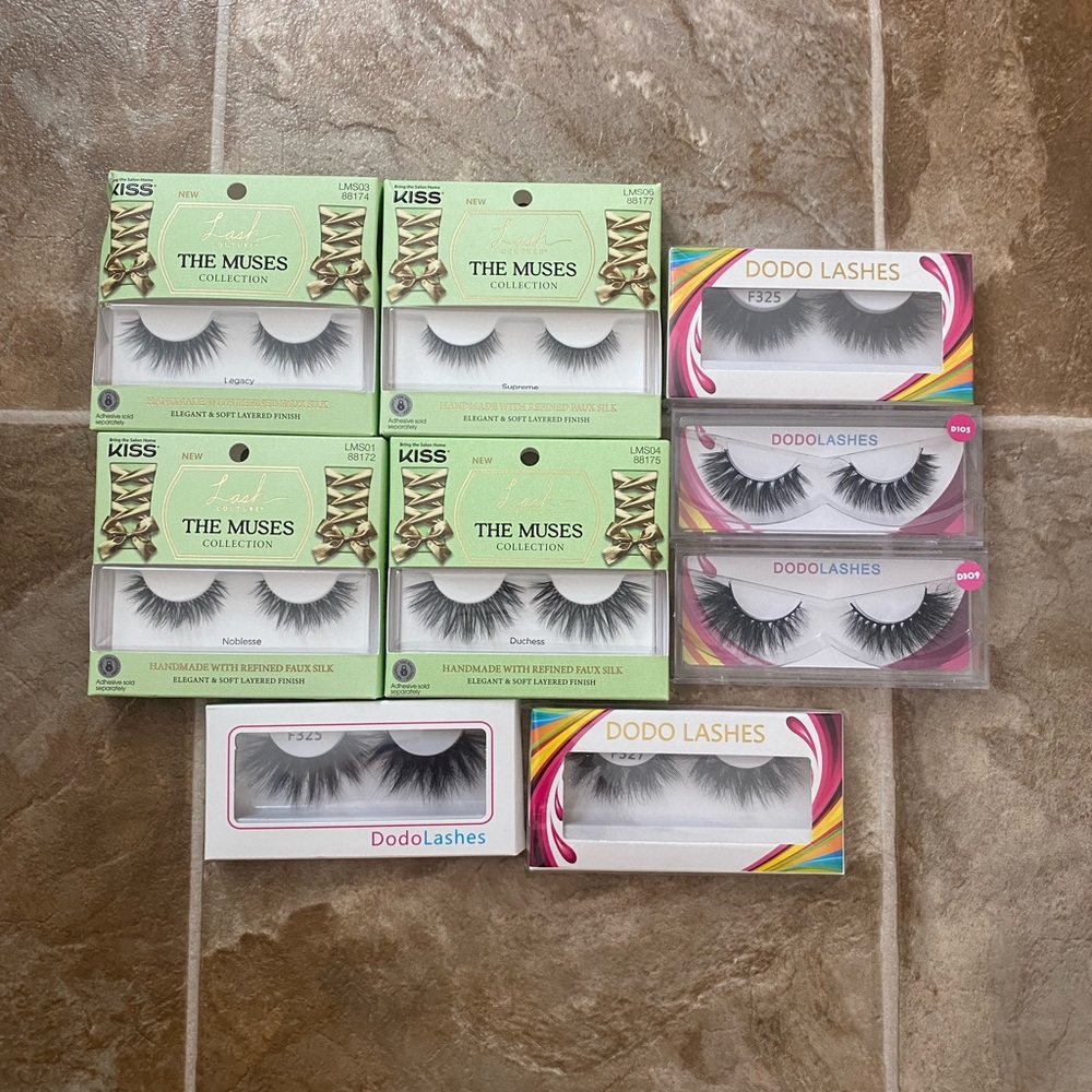 Assortment of lashes from Kiss and Dodo Lashes